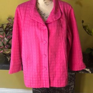 Women’s Linea pink button jacket size 1X NWOT